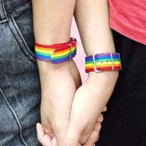 Rainbow Striped Pattern Belt Bracelet, Pride Bracelets, Rainbow Pride 2 …